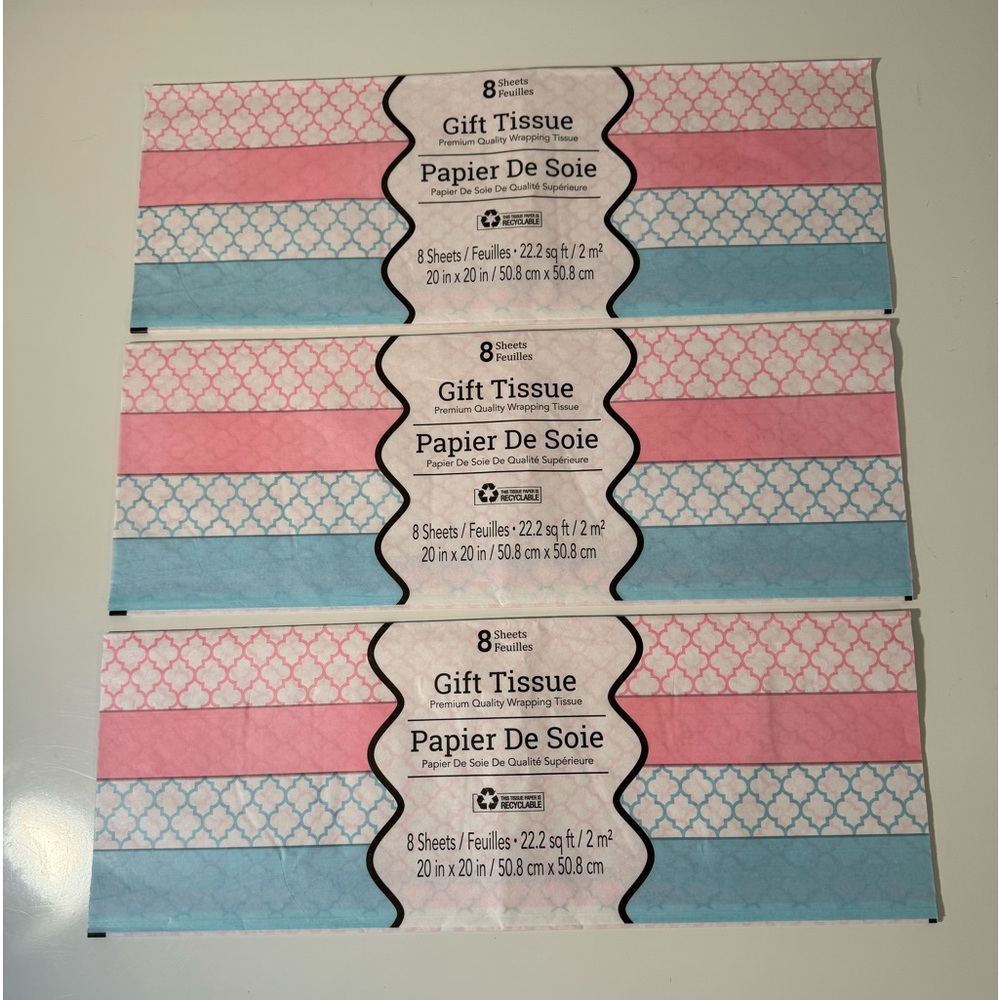 24 Sheets - Gift Tissue - NWT - Premium Quality Wrapping Tissue Paper - 20 x 20